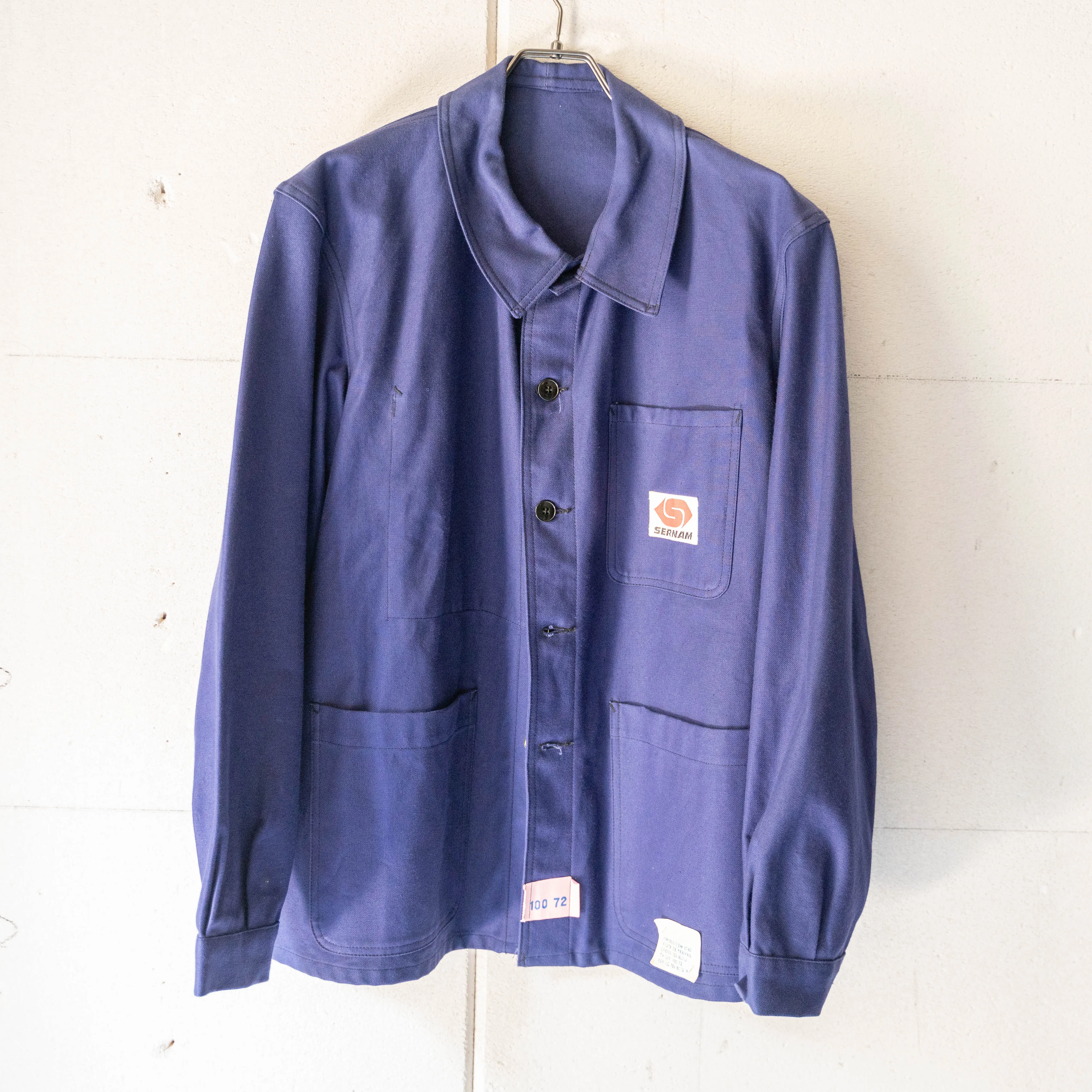 1950-60s France work jacket 'government supply' with stensil 'dead stock'