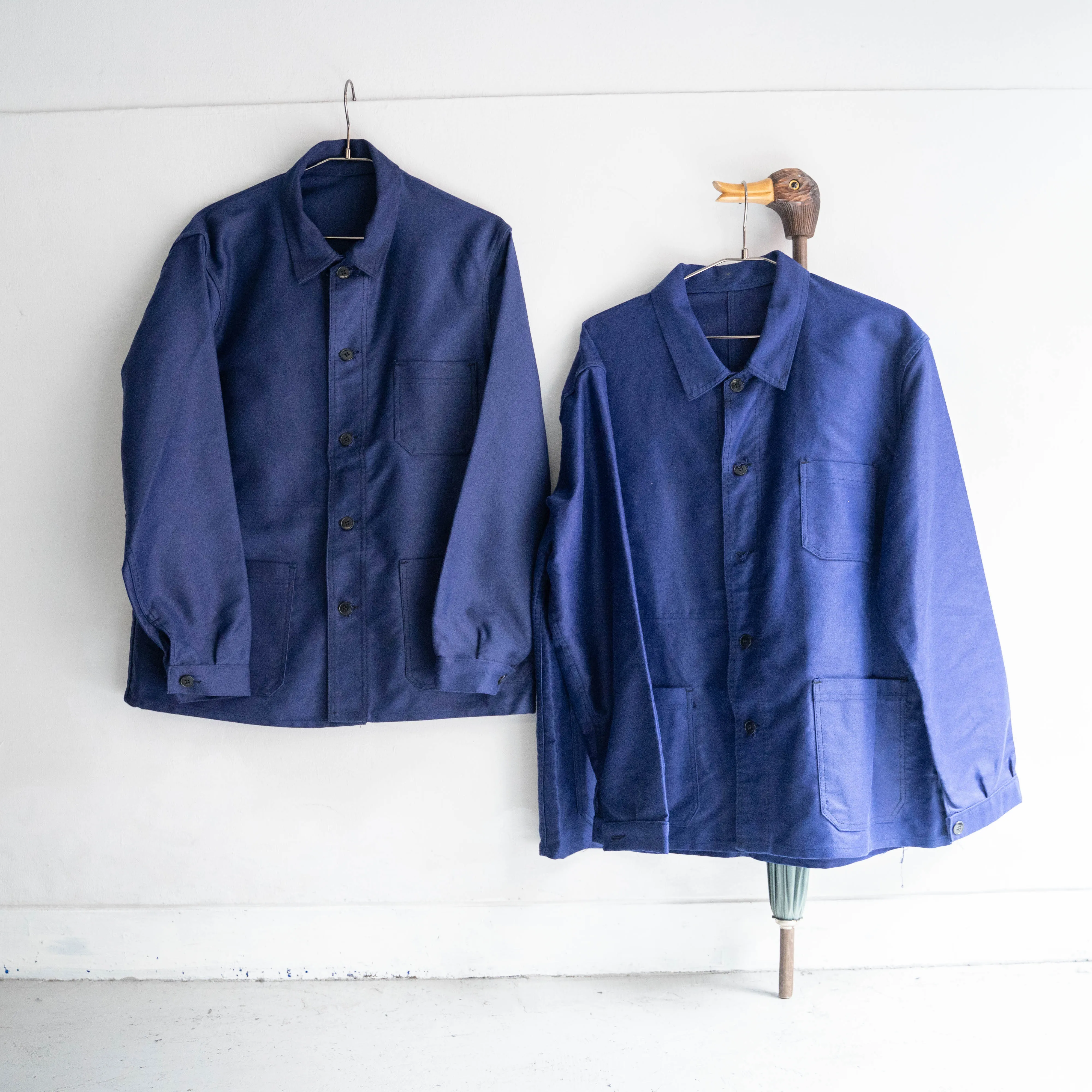 1960-70s France blue moleskin work jacket 'dead stock' -1