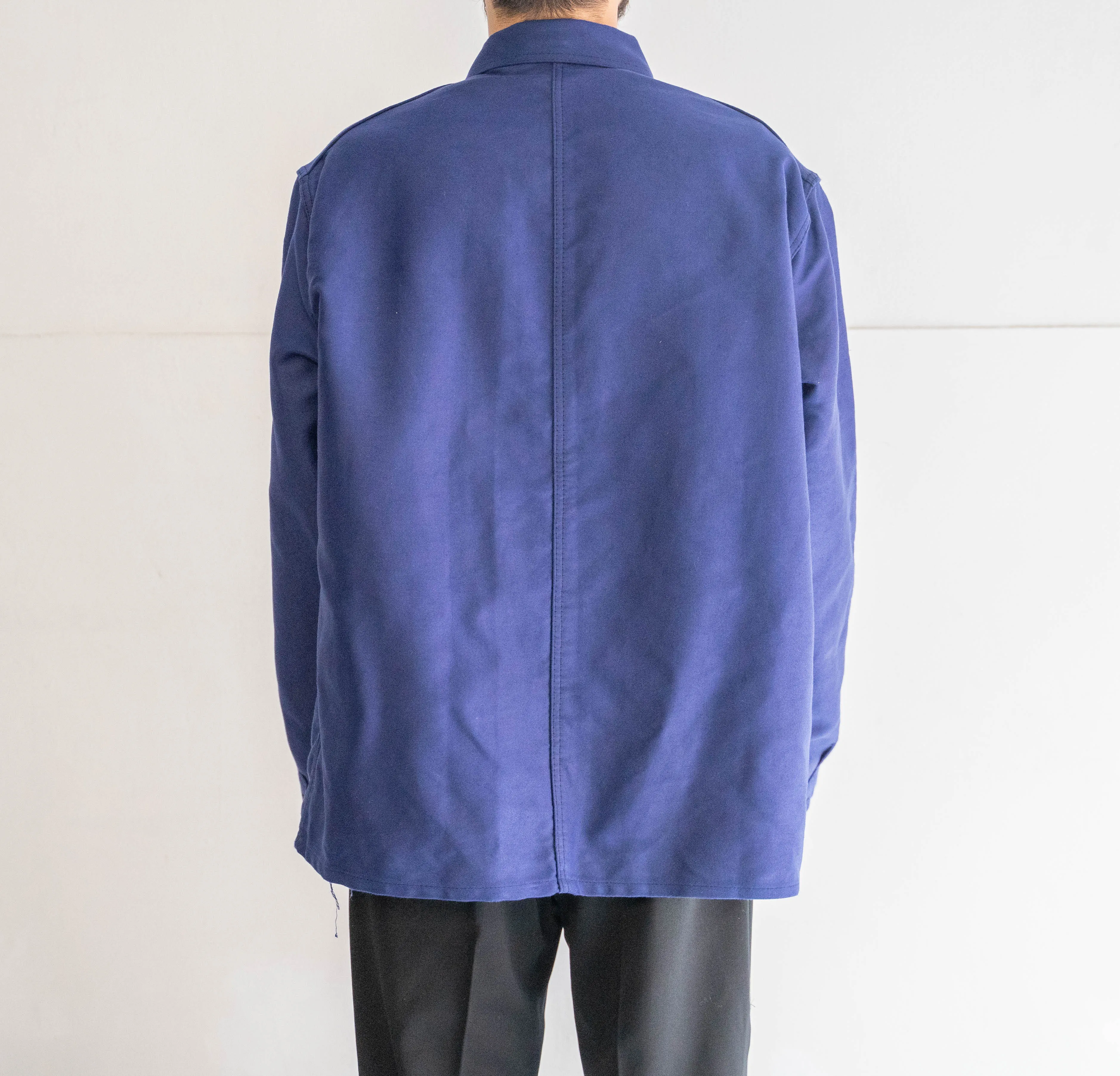 1960-70s France blue moleskin work jacket 'dead stock' -2