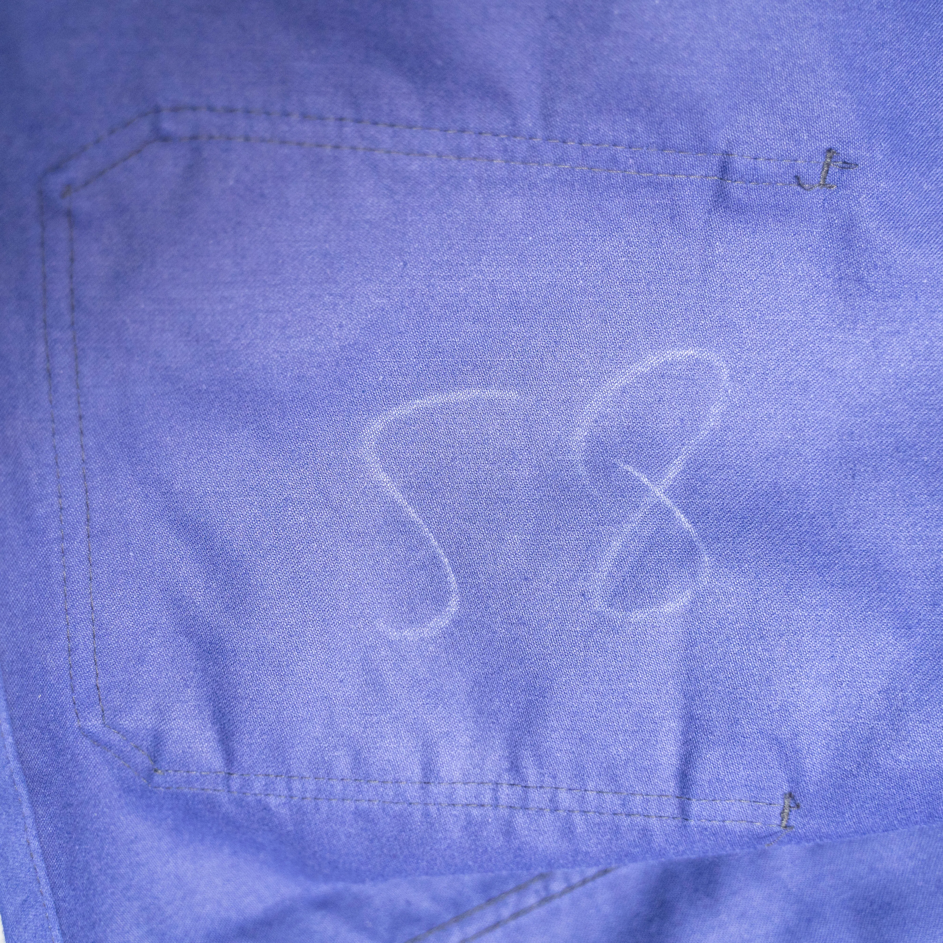 1960-70s France blue moleskin work jacket 'dead stock' -2