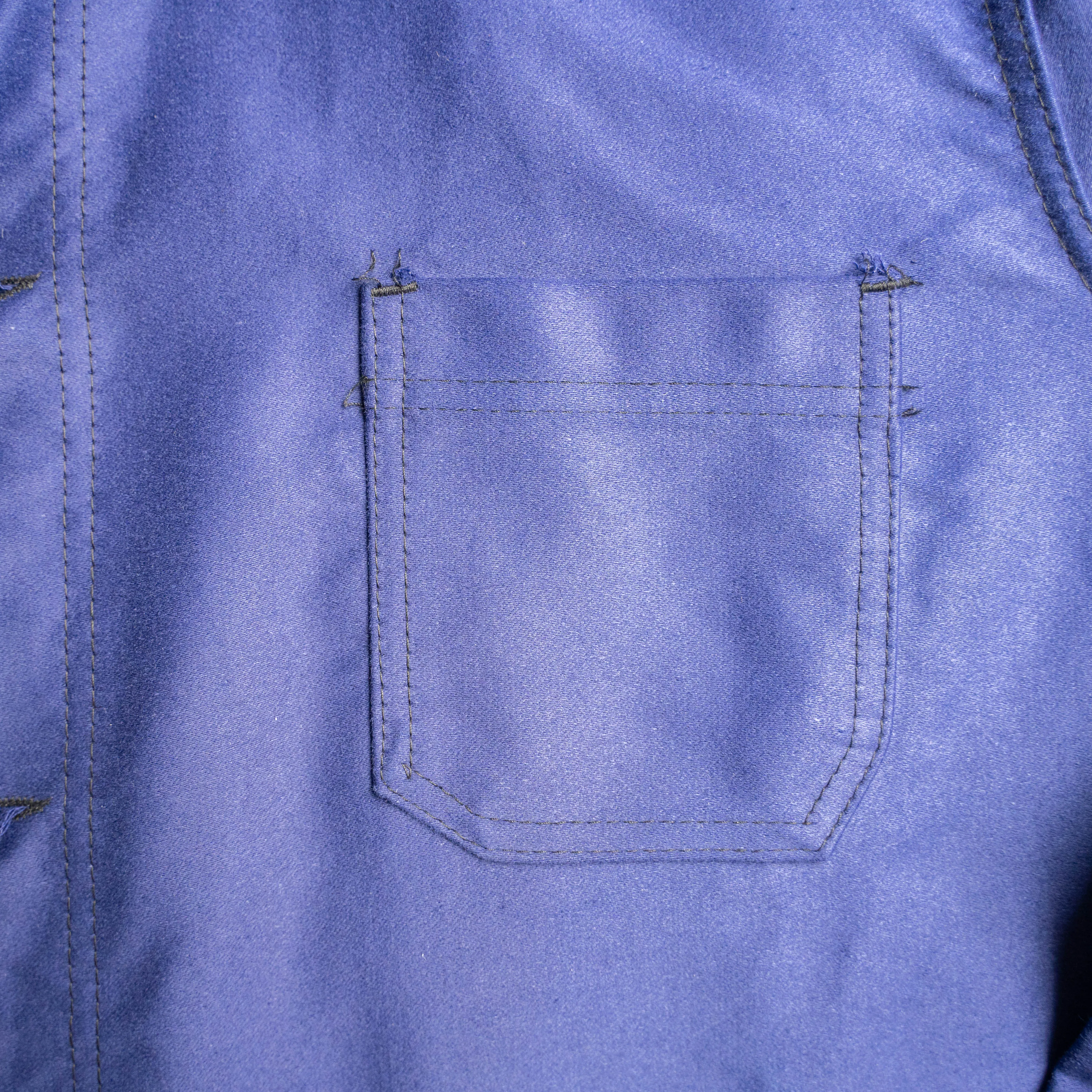 1960-70s France blue moleskin work jacket 'dead stock' -2