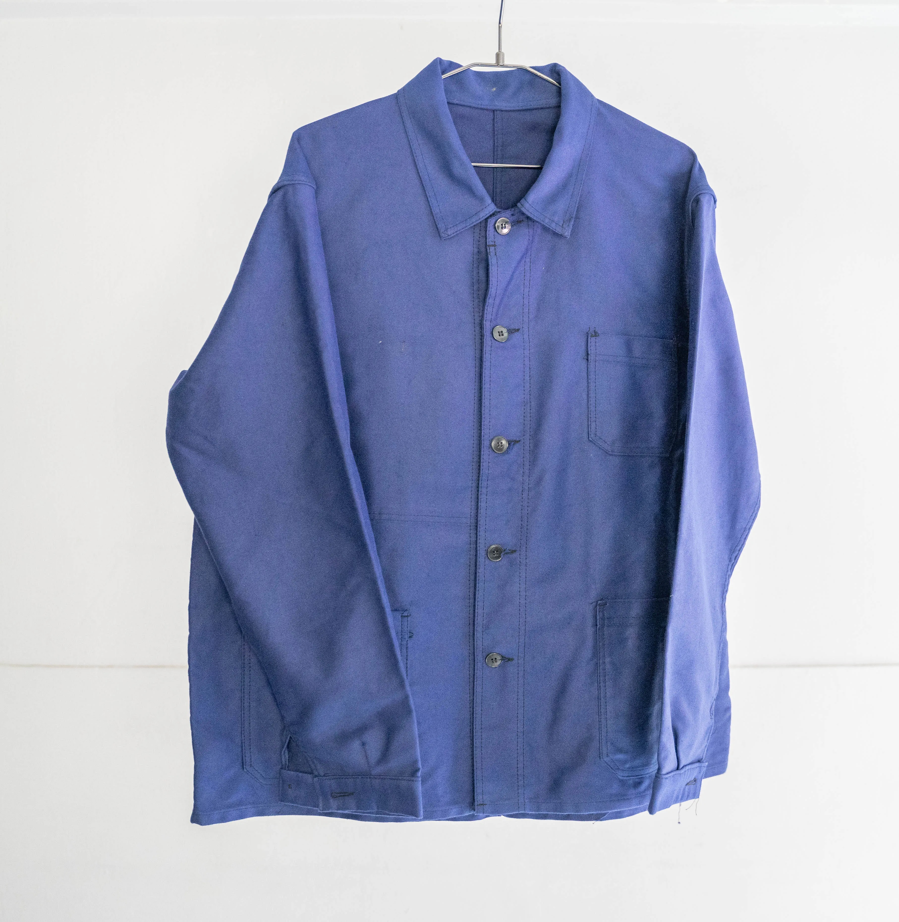 1960-70s France blue moleskin work jacket 'dead stock' -2