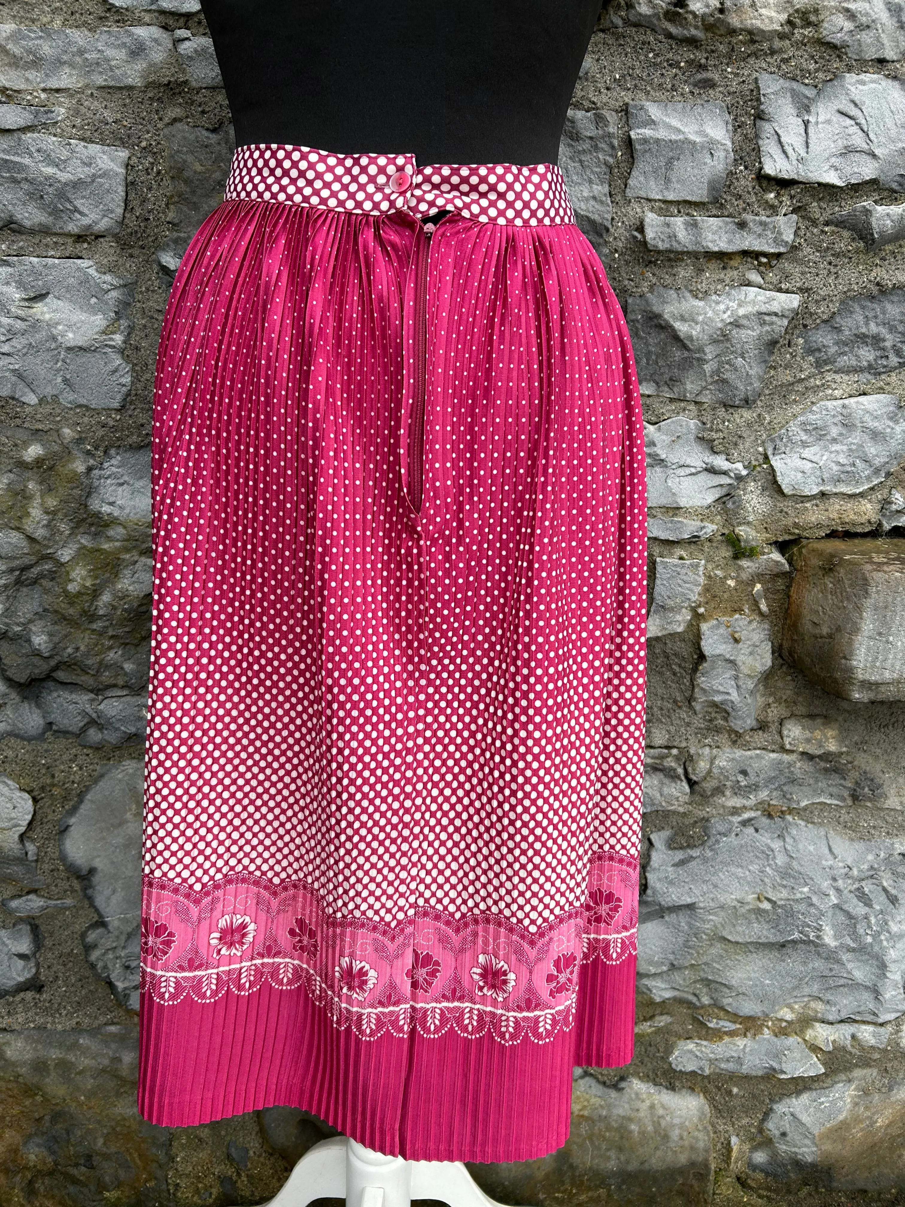 80s spotty pleated skirt uk 8