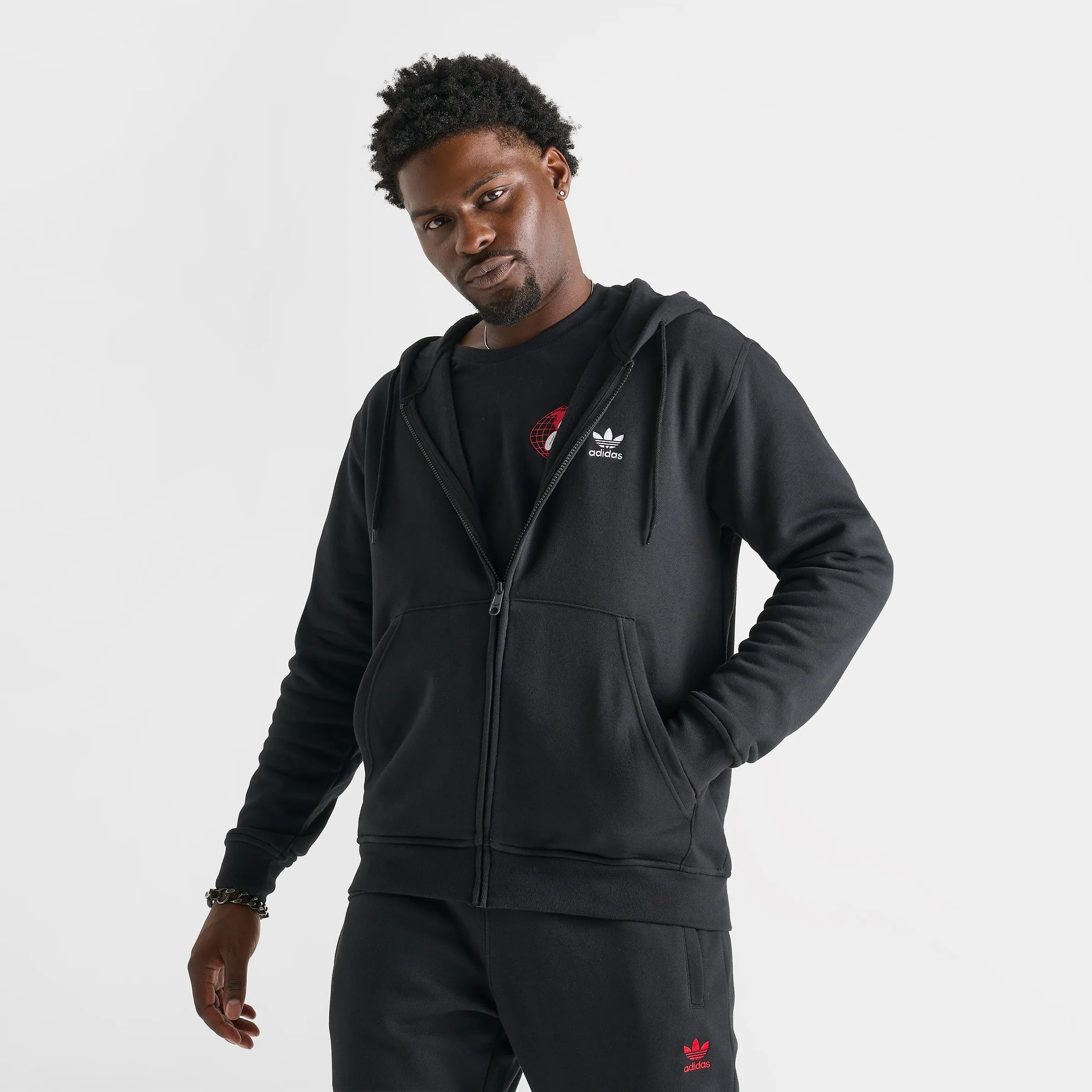 adidas Essential Full-Zip Hoodie / Black