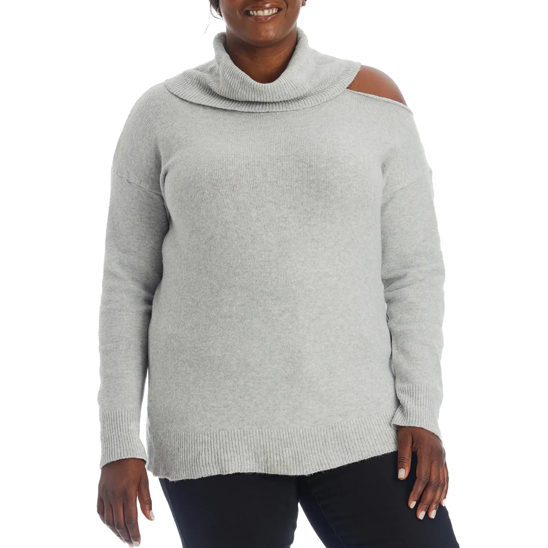 Adyson Parker Women's Plus Cozy Cutout Turtleneck Soft Knit Pullover Sweater