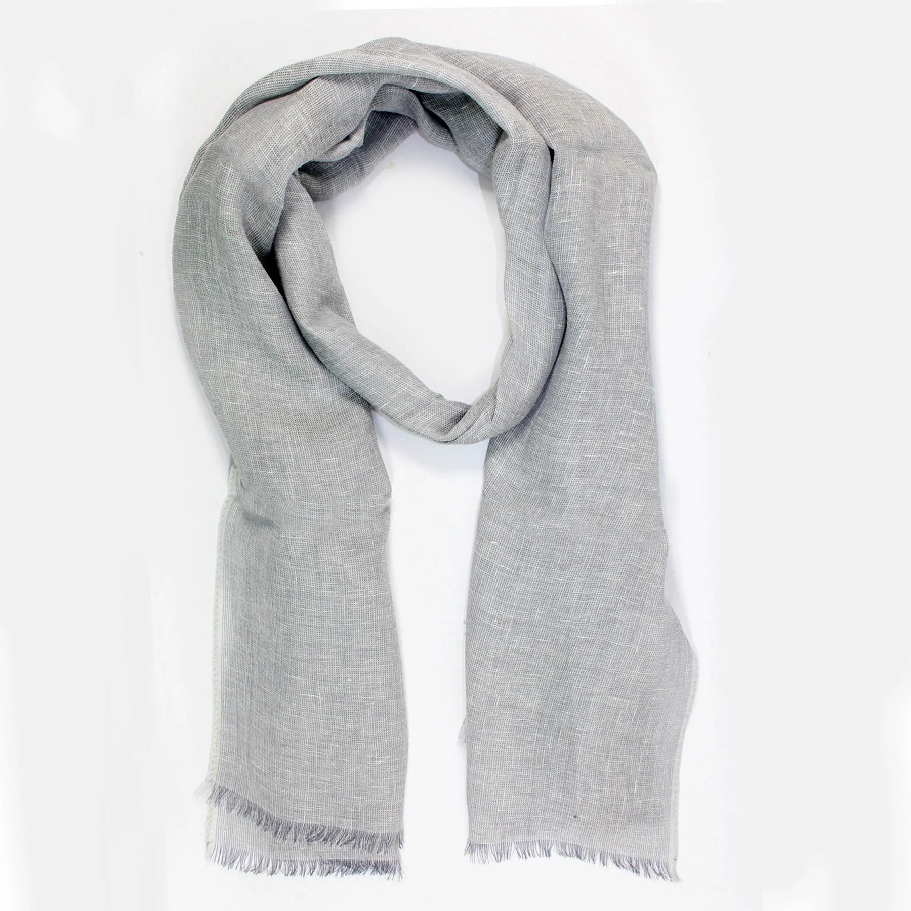 Agnona Scarf Gray - Linen Silk Shawl