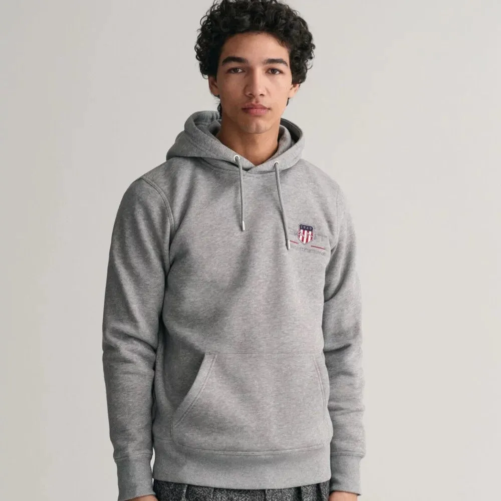 Archive Shield Hoodie - Grey Melange