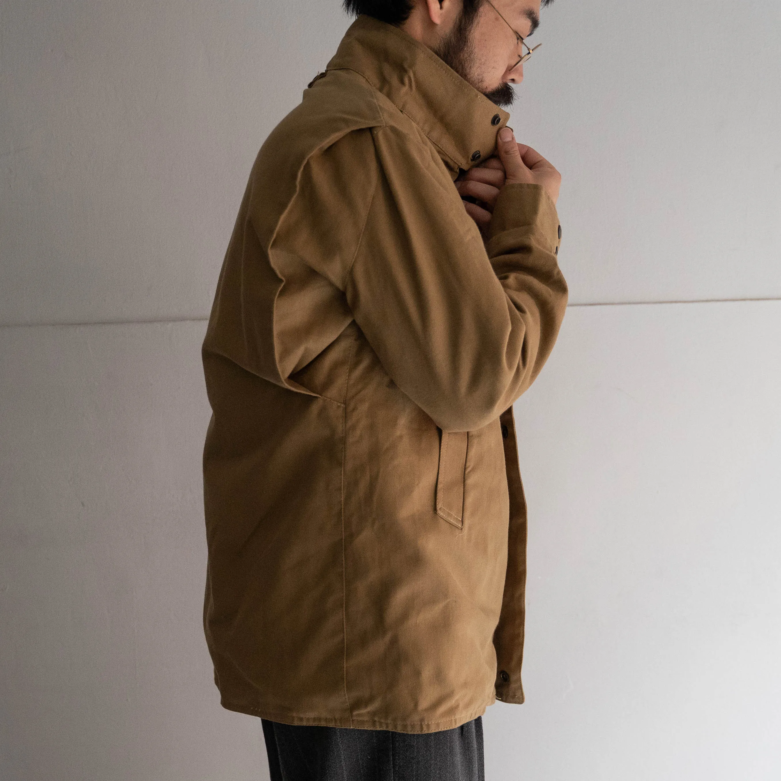 around 1980s Europe cotton canvas stand collar jacket