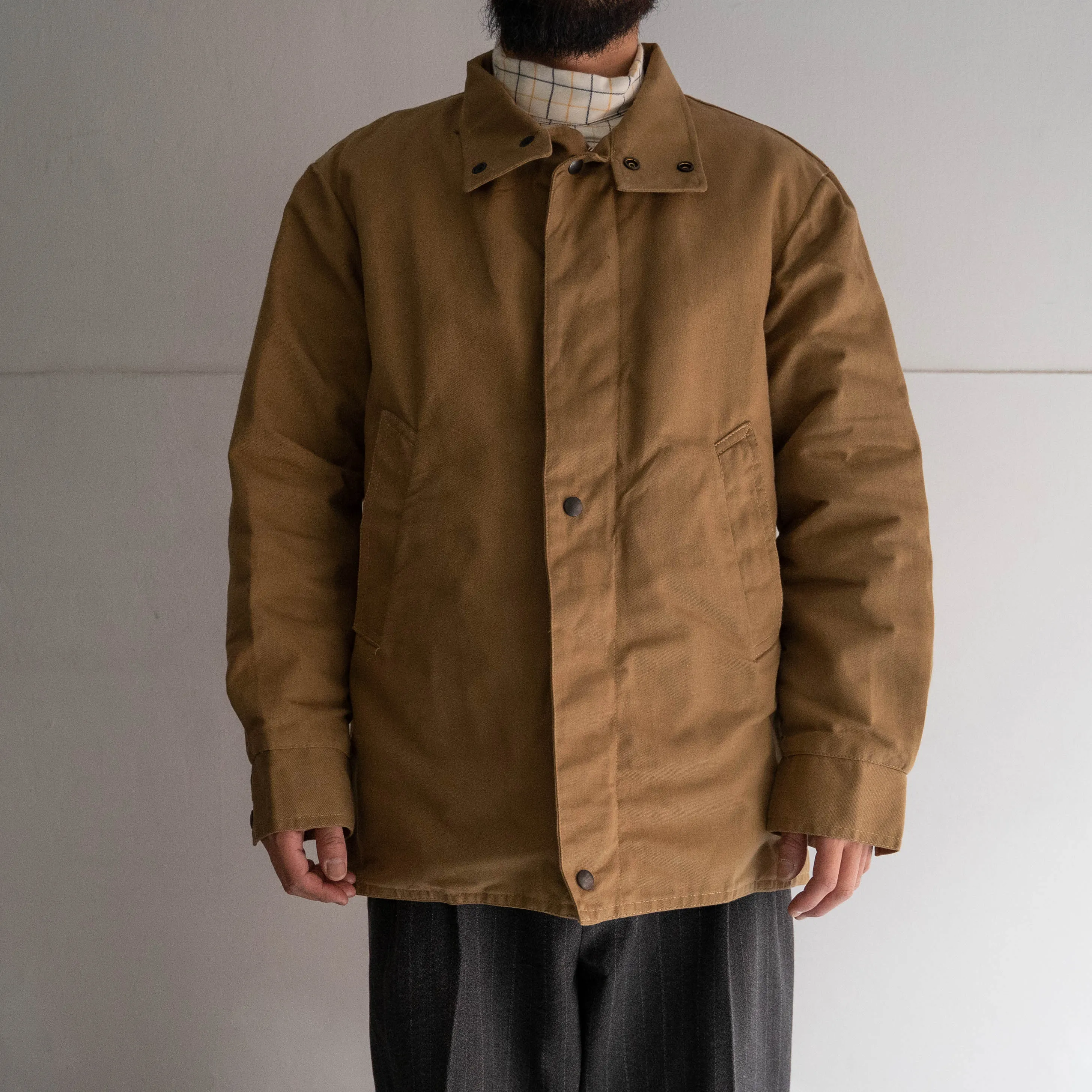 around 1980s Europe cotton canvas stand collar jacket