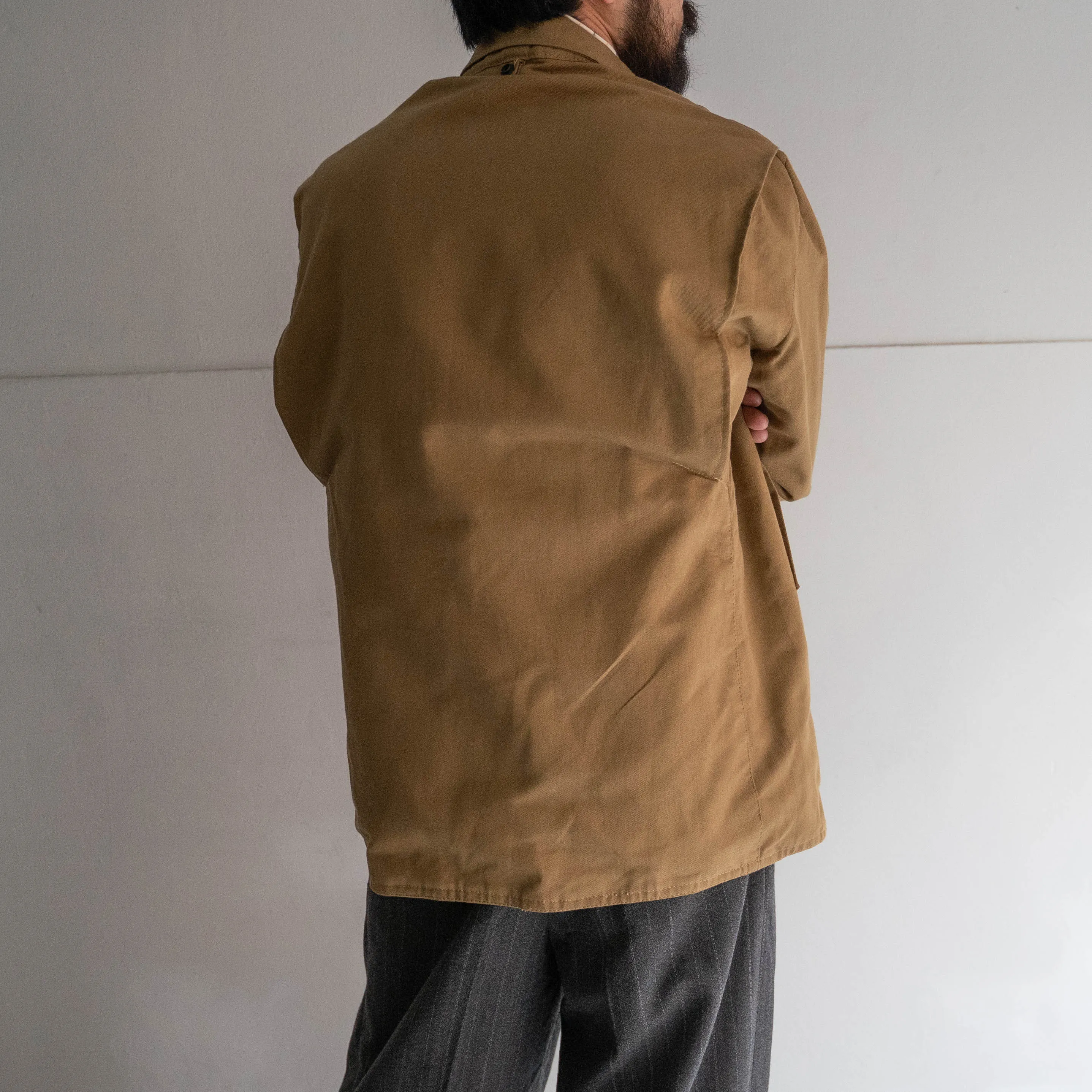 around 1980s Europe cotton canvas stand collar jacket