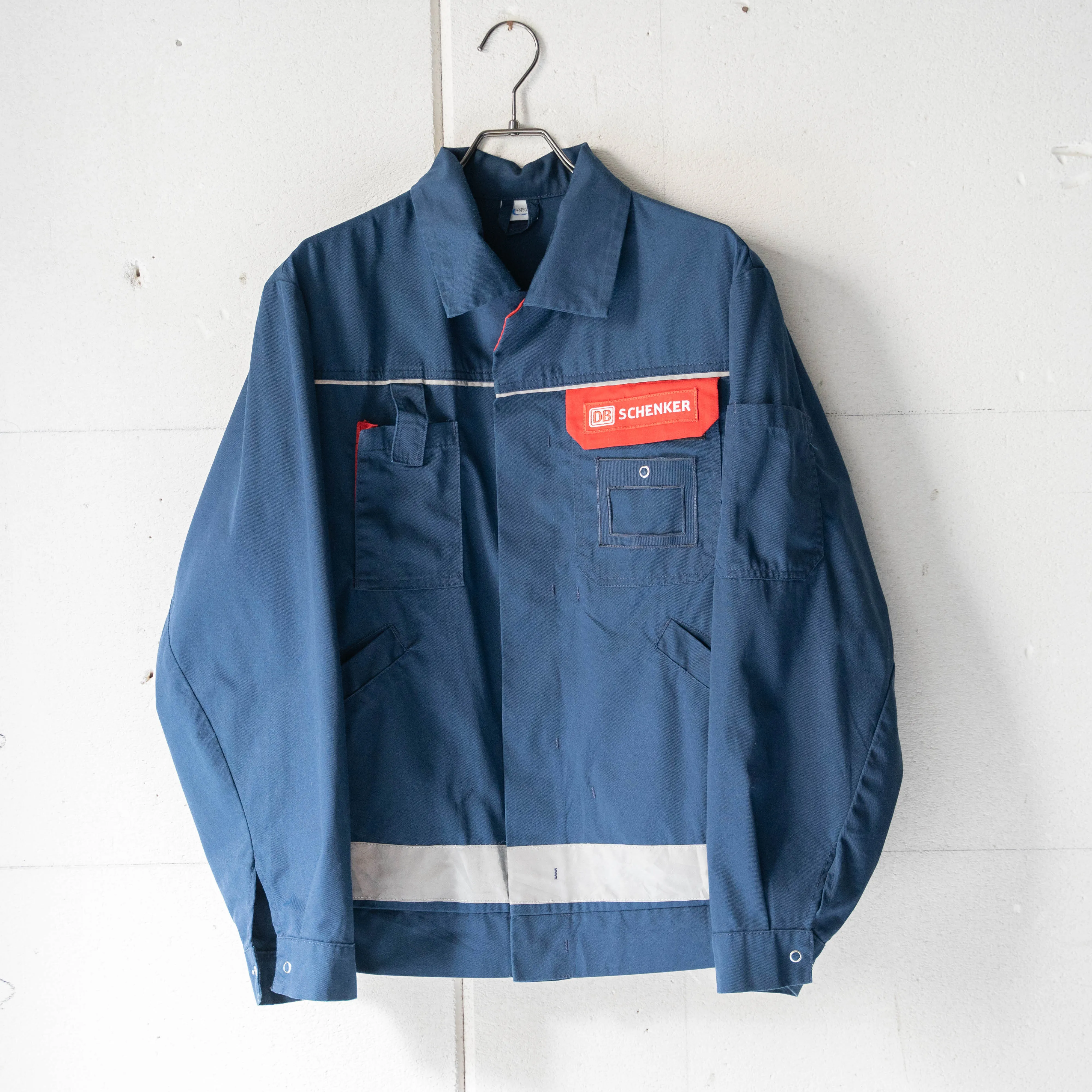 around 1980s Germany navy × red work jacket