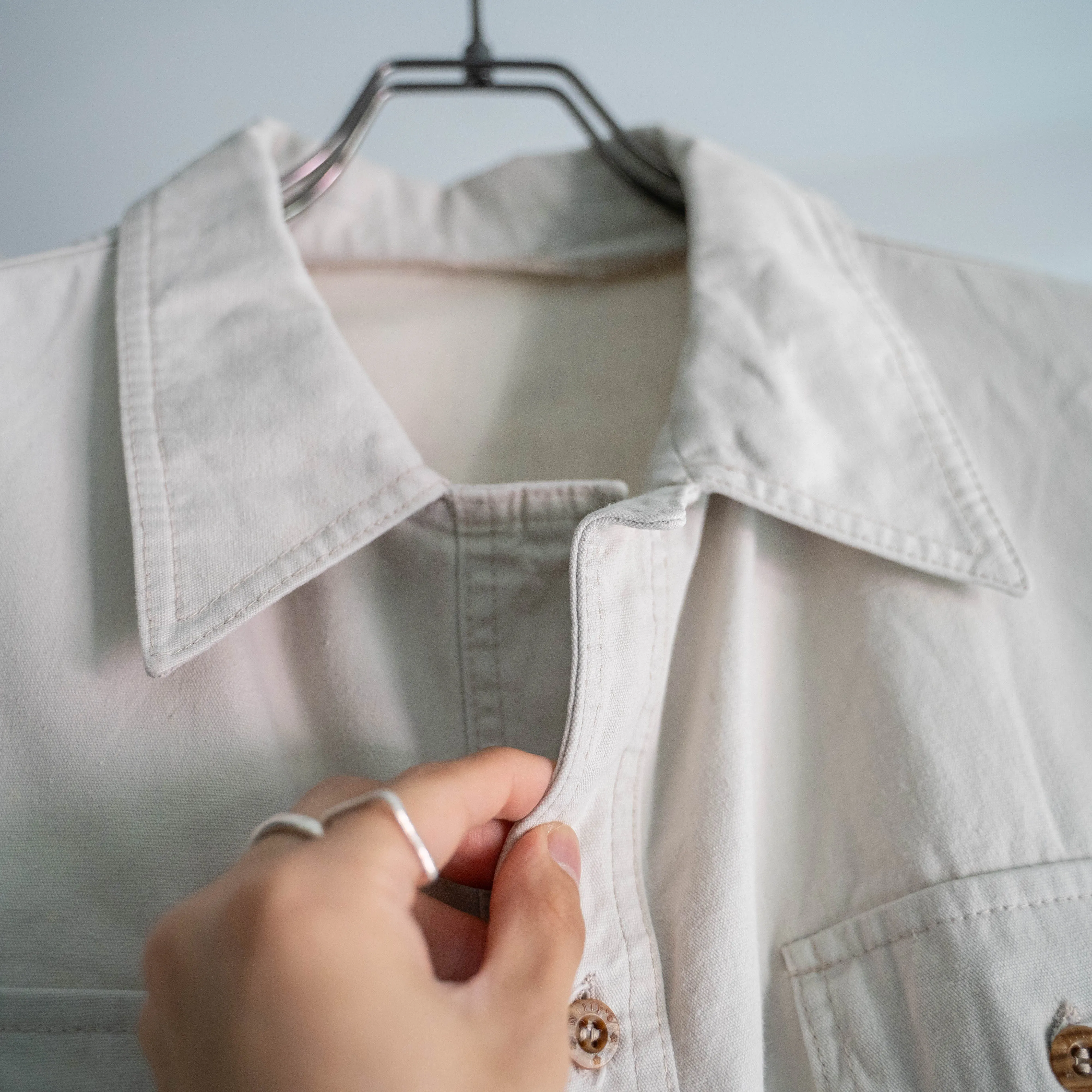 around 1980s off white safari shirt jacket 'made in france'