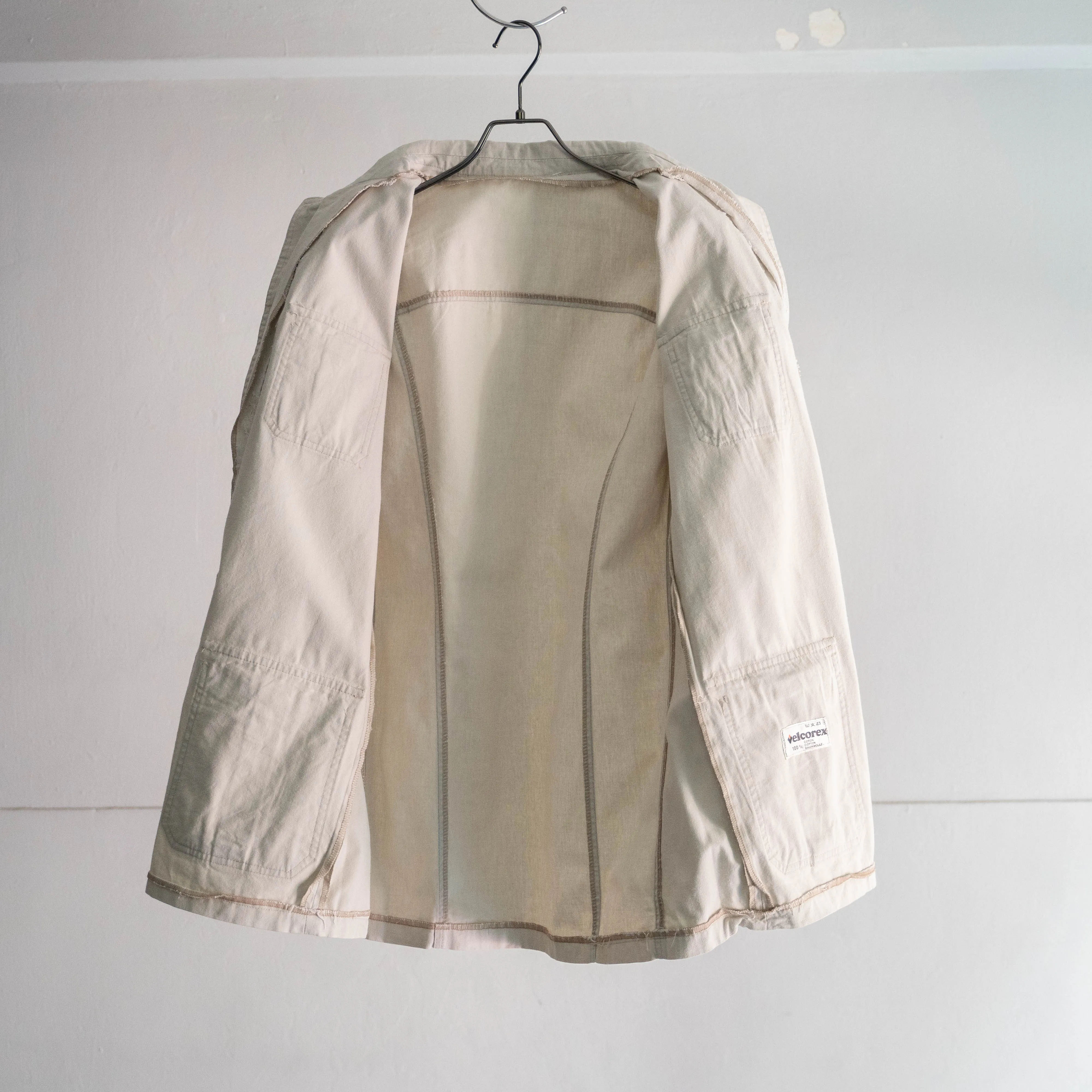 around 1980s off white safari shirt jacket 'made in france'