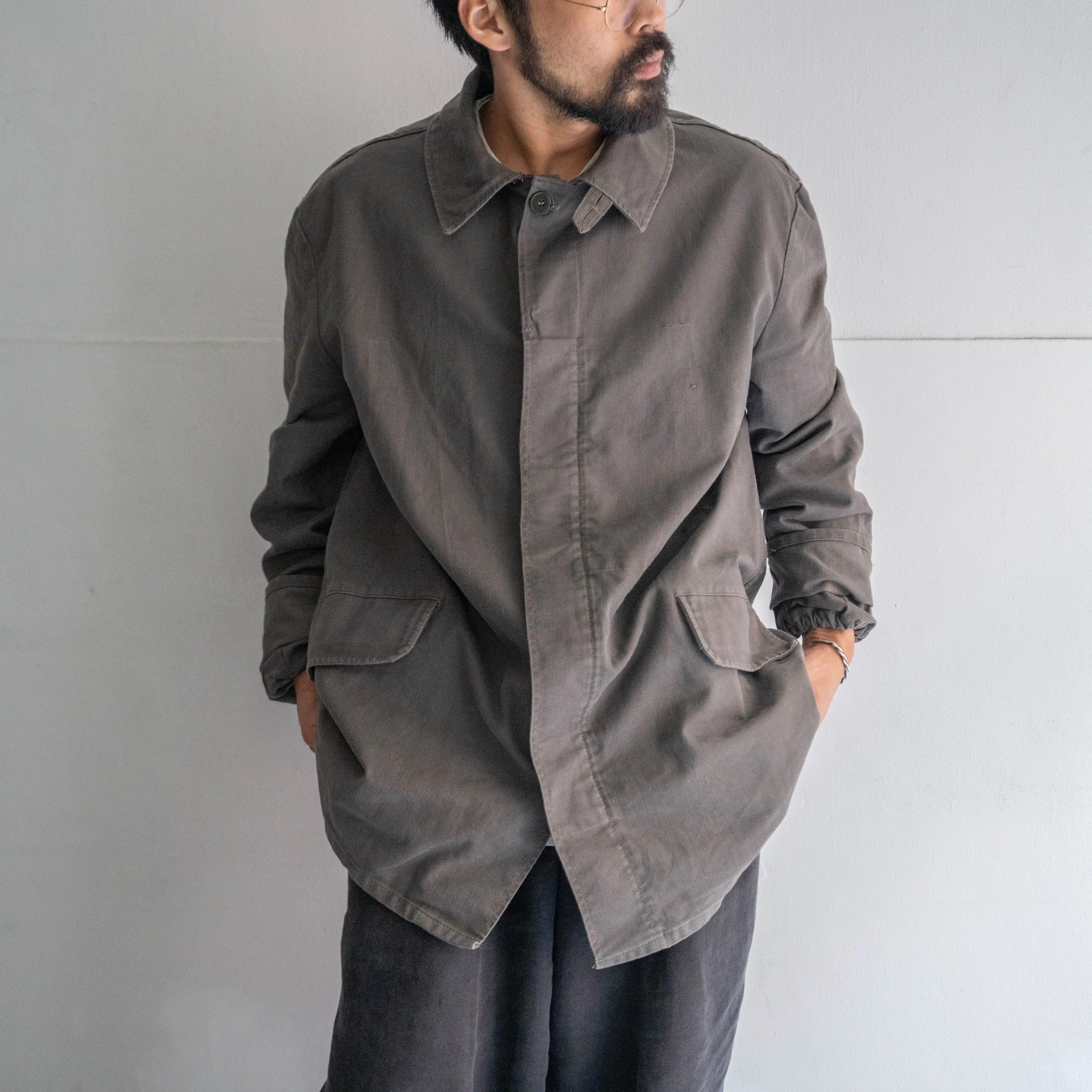 around 1990s Germany gray color logger work jacket 'german moleskin'　