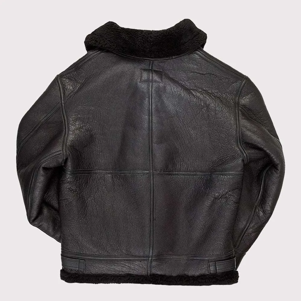 B-3 Black Hooded Bomber Jacket