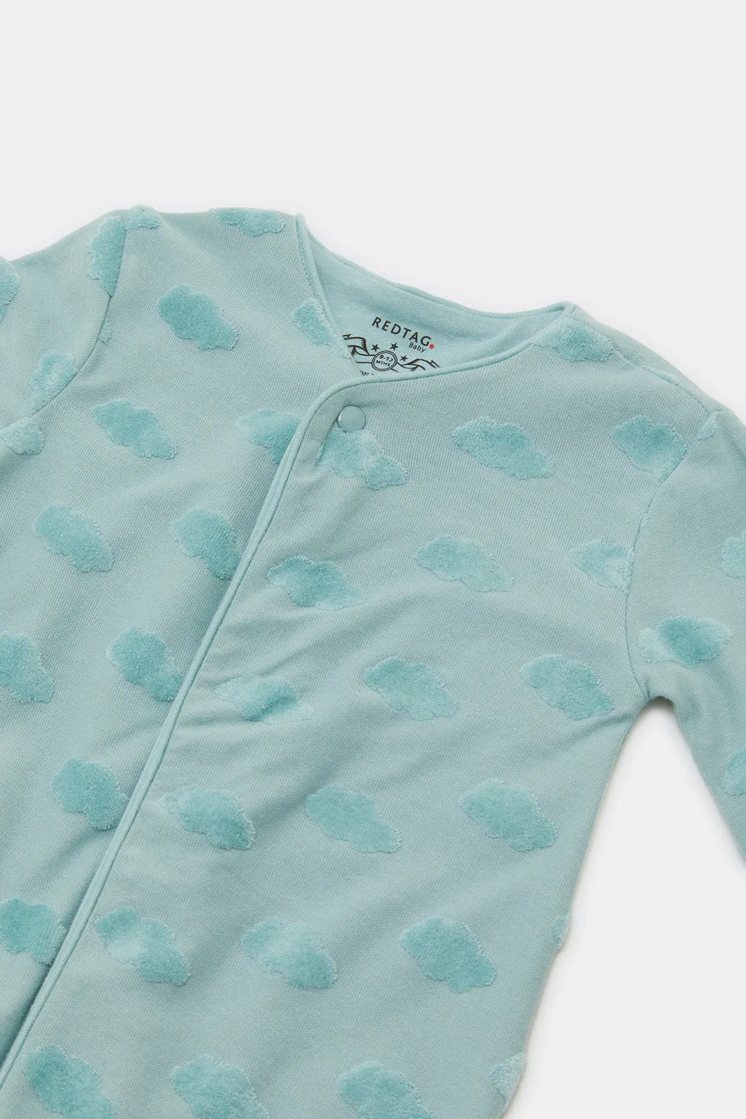 Babies Teal Printed Sleepsuit