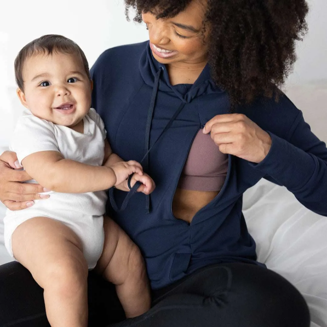 Bamboo Nursing Hoodie | Navy