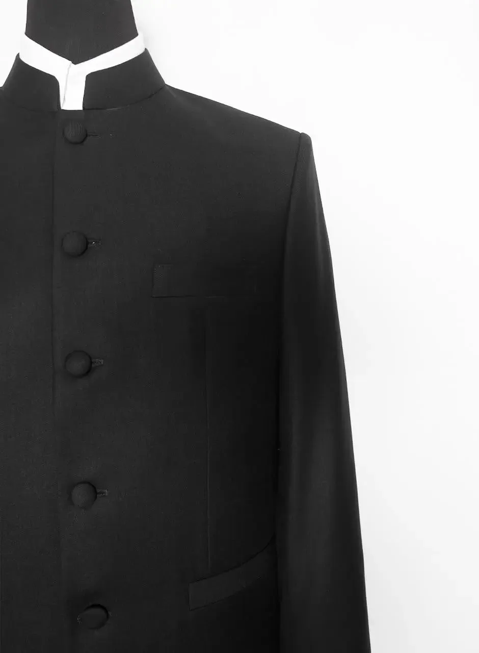 Black Nehru Collar Jacket For Men's