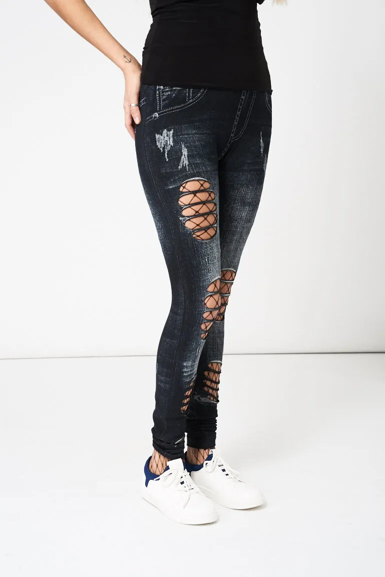 Black Ripped Jeggings