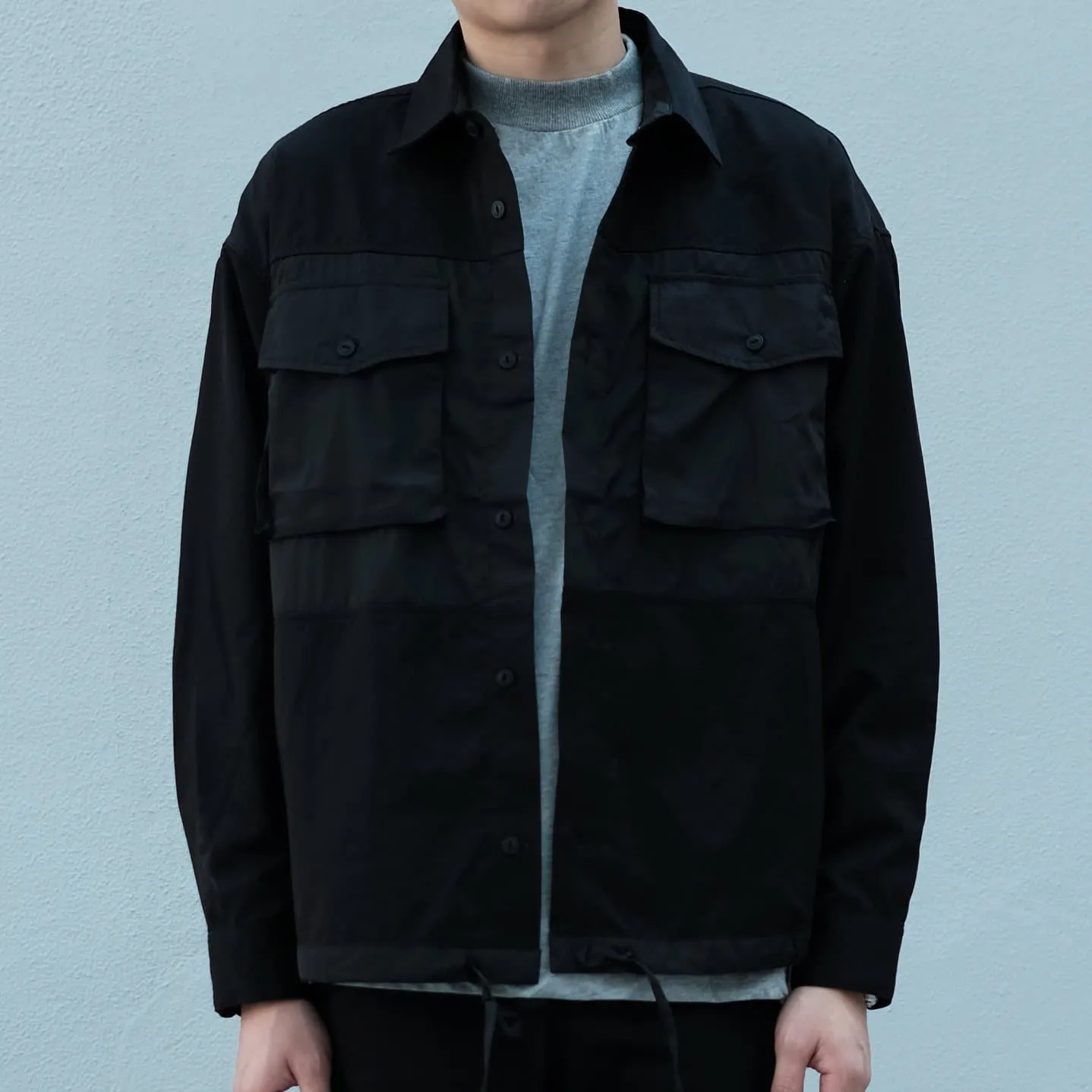 Boysnextdoor Patchwork Shirt Jacket Black