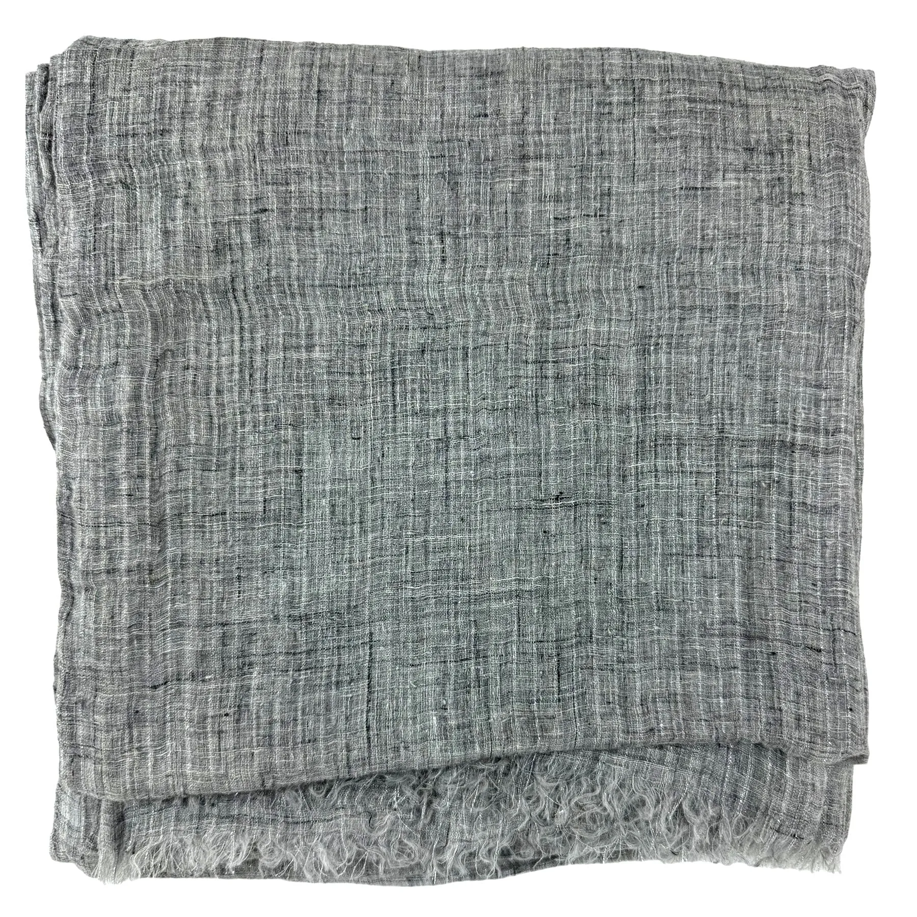 Brunello Cucinelli Linen Scarf Gray - Extra Long Women Shawl