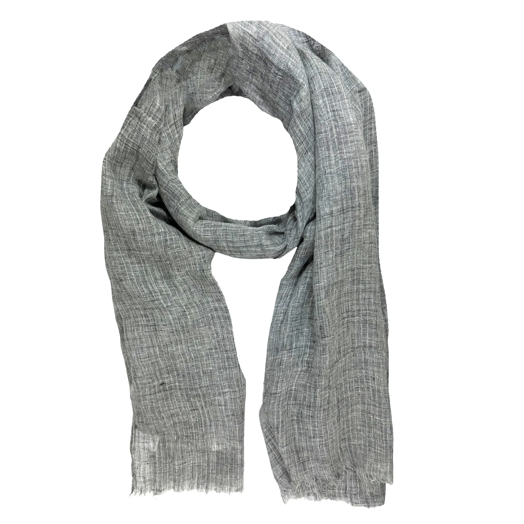 Brunello Cucinelli Linen Scarf Gray - Extra Long Women Shawl