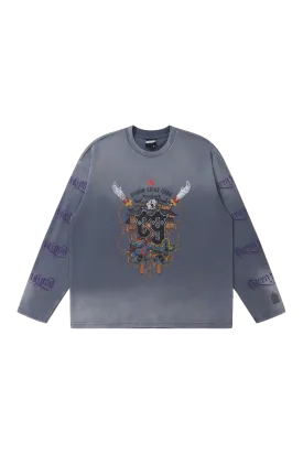 BURNIN Dyeing Distressed Community Culture Sweatshirt