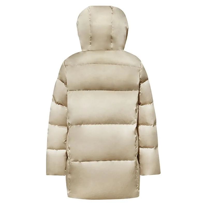 Camel Hooded Goose Down Jacket