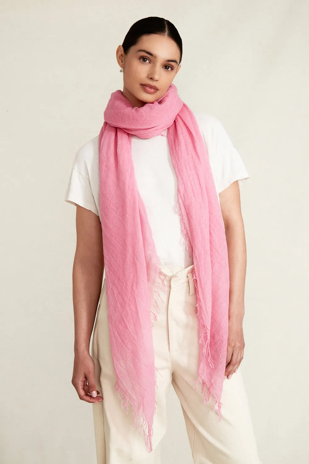 Cashmere and Silk Scarf Sachet Pink