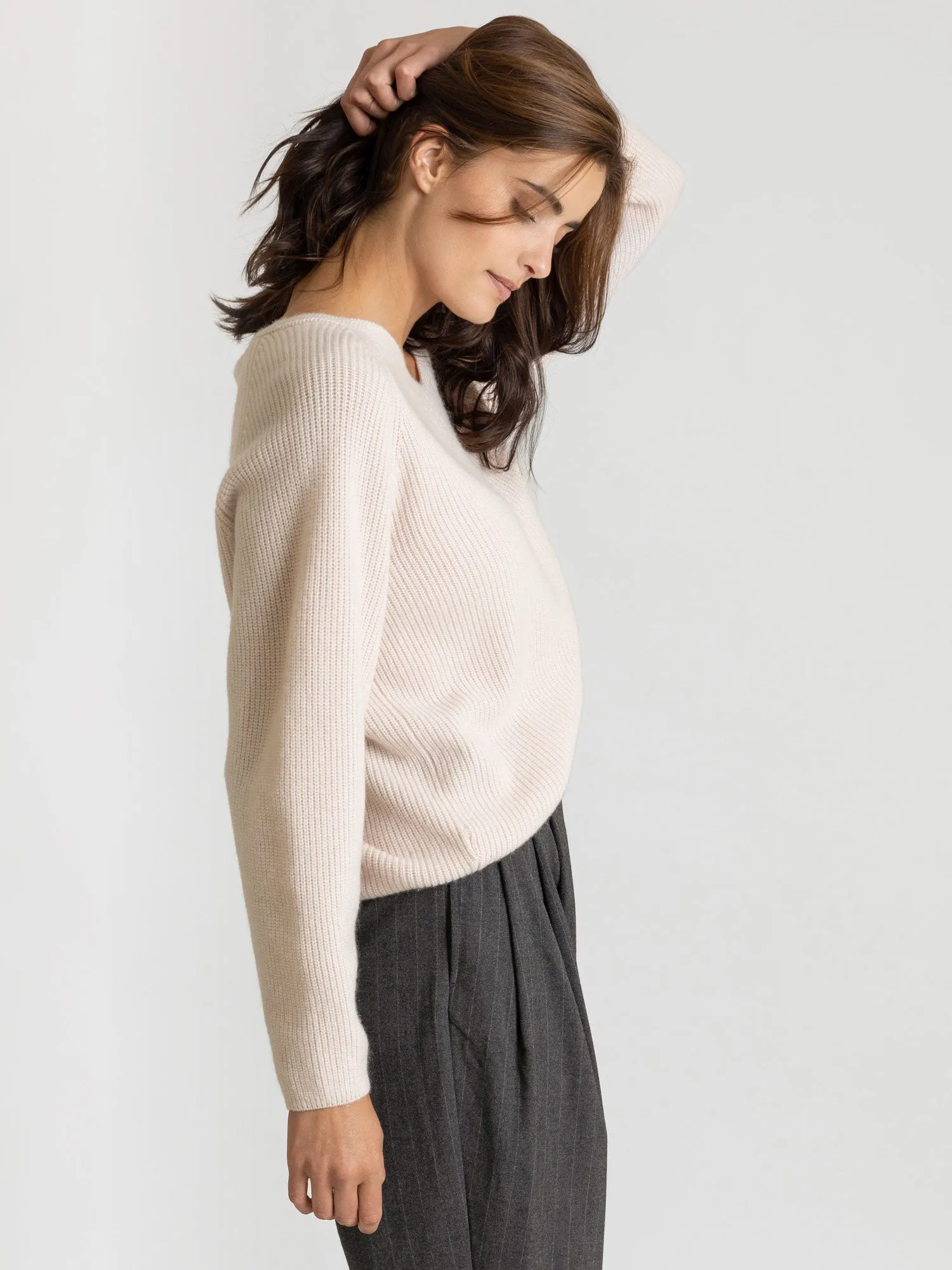 Cashmere sweater "Maya" - pearl