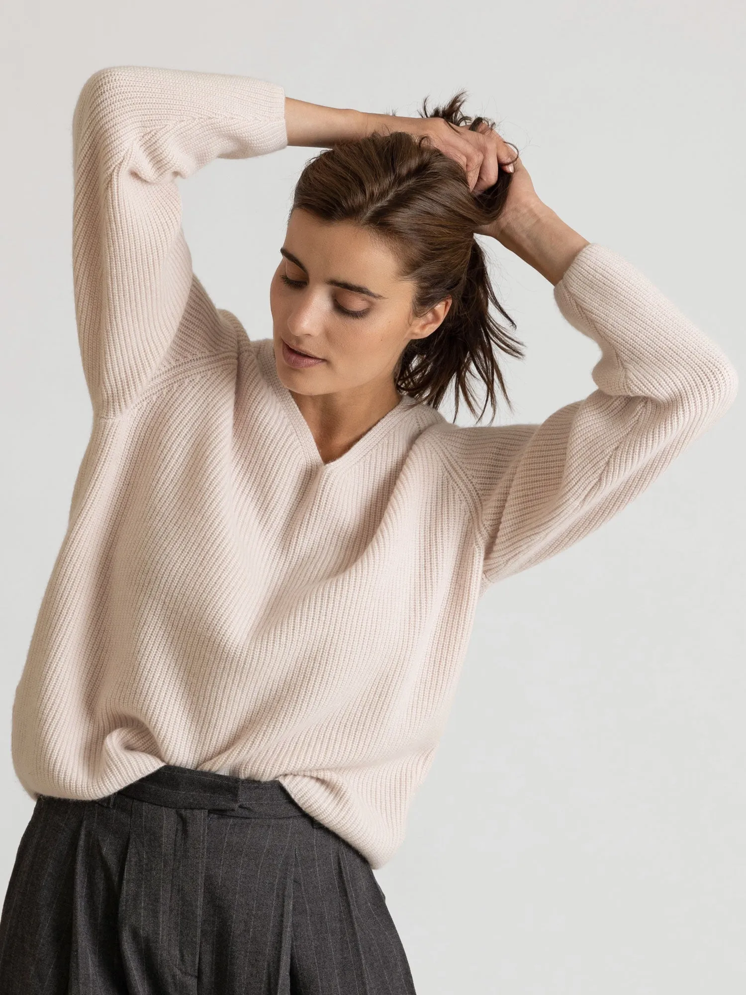 Cashmere sweater "Maya" - pearl