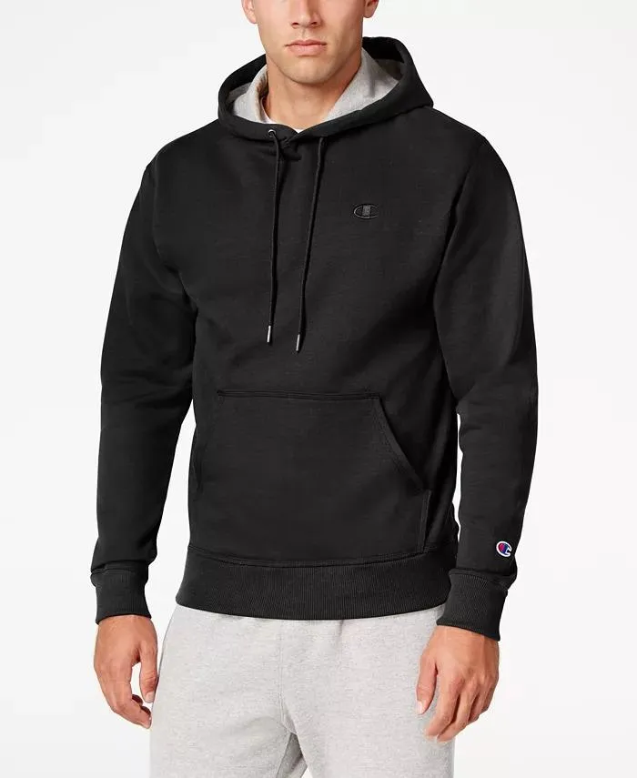 Champion Men's Powerblend Fleece Pullover Hoodie Black S0889 407D55 003