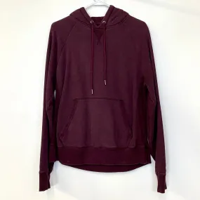 Champion Mens Size M Burgundy Red Sweatshirt Fleece L/s Hoodie Pre-Owned