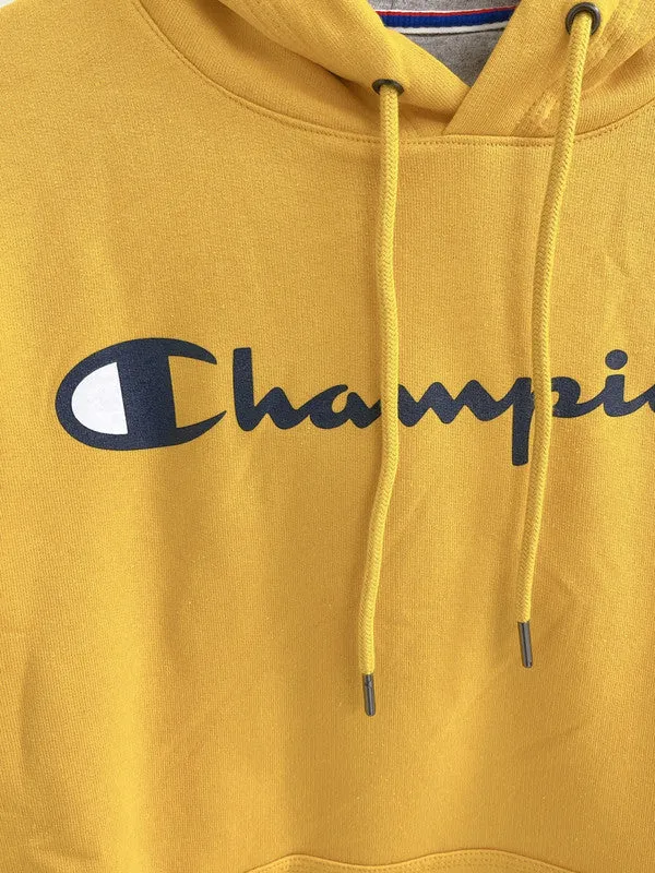 Champion Powerblend Fleece Hoodie Script Logo Forsythia GF89H Y07718 ANCM