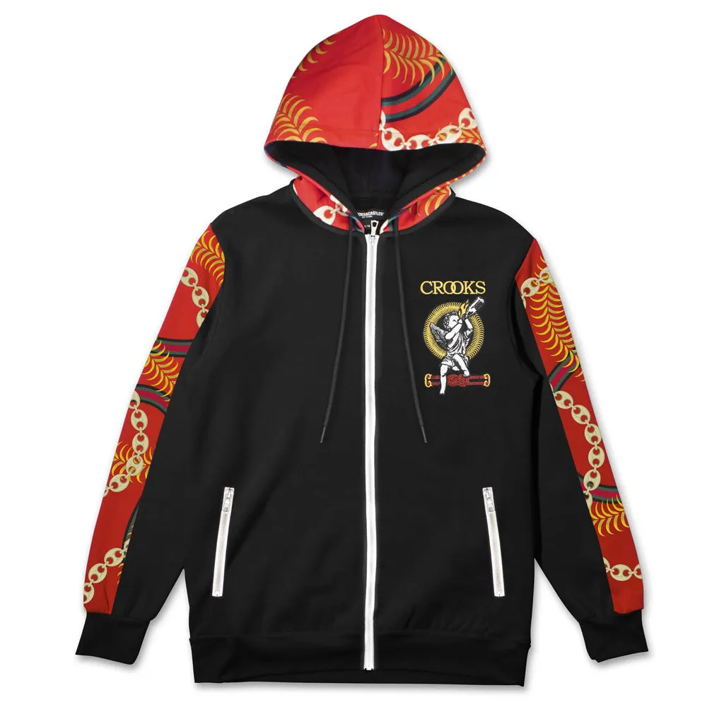 Crooks & Castles Chain Cherub Zip Hoodie Black