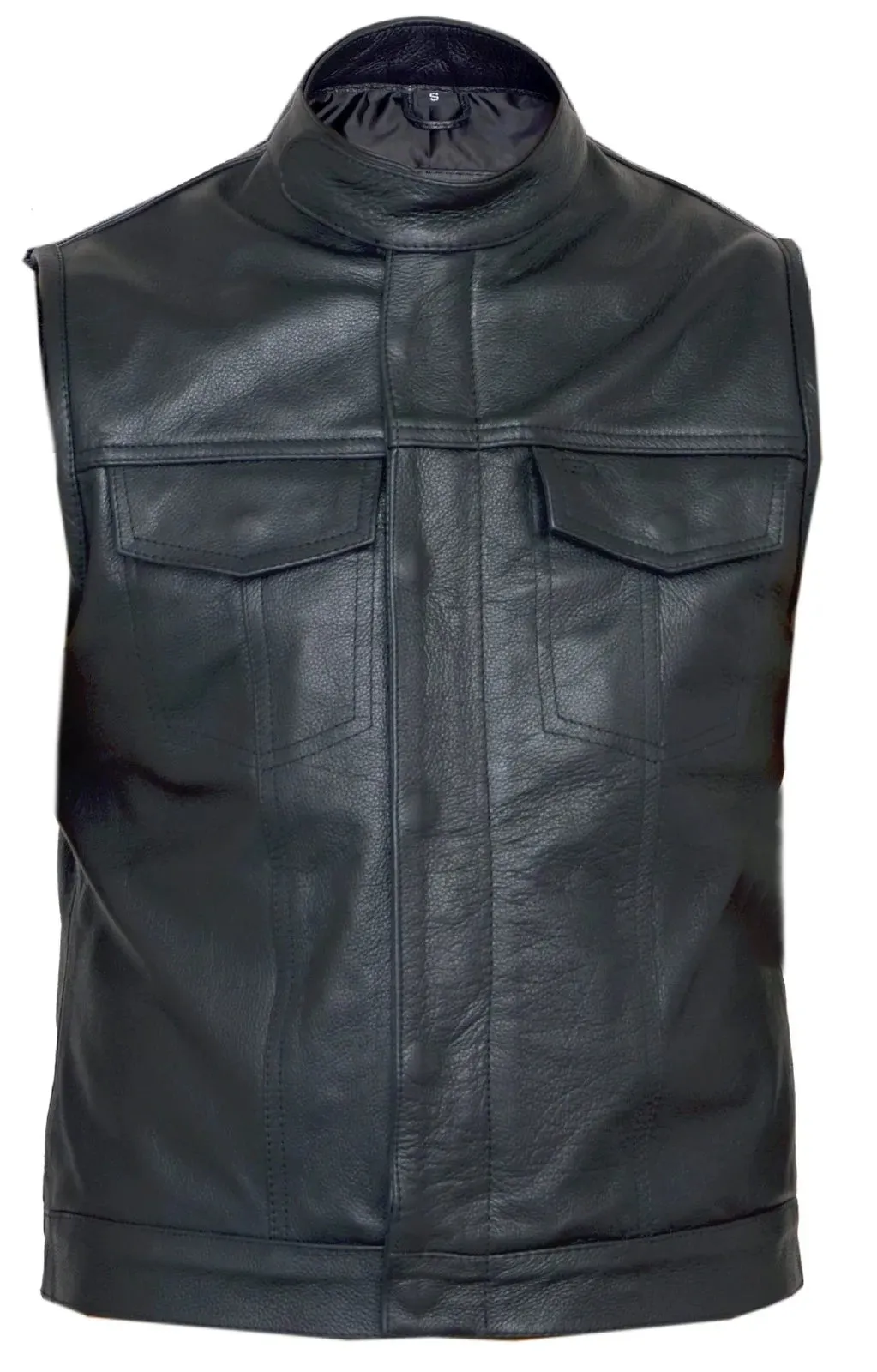 Cut off Leather Mens Womens Vest Waiscoat ( Gilet Biker Motorcycle)