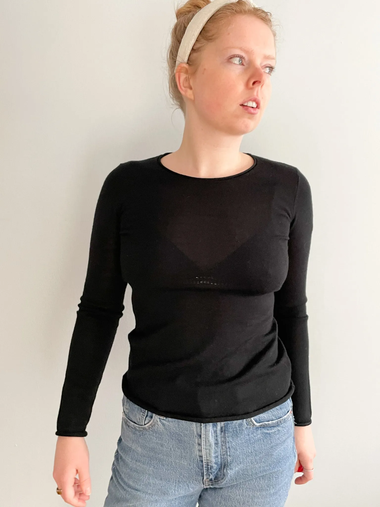 Cynthia Rowley Extra Fine Merino Wool Black Pullover Sweater - XS/S