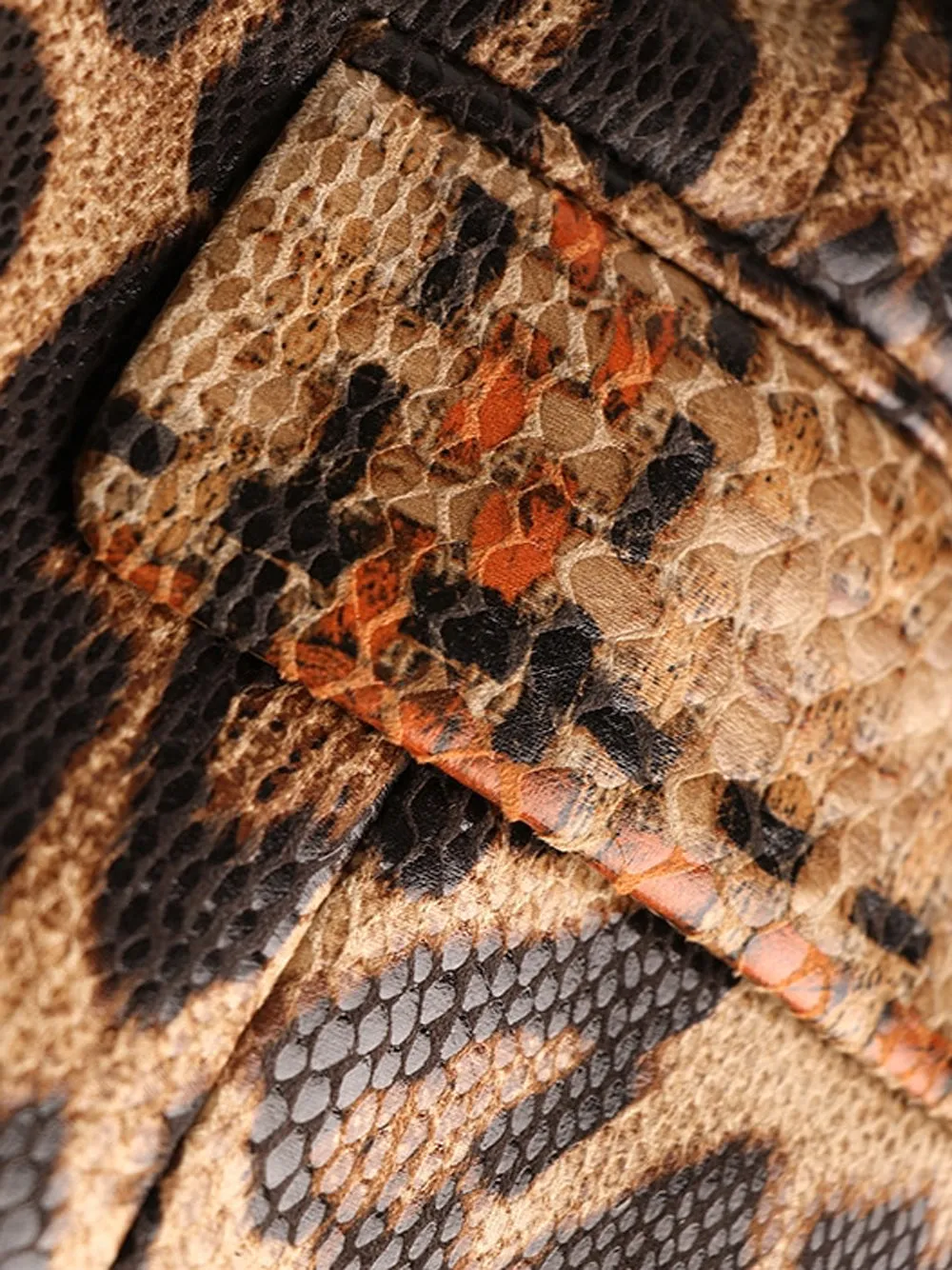 Double Breasted Leopard Leather Jacket