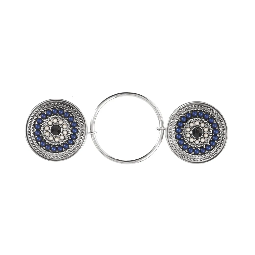 Embrace Fashion Fastener - Silver and Indigo