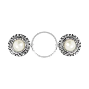 Embrace Fashion Fastener - Silver and Pearl