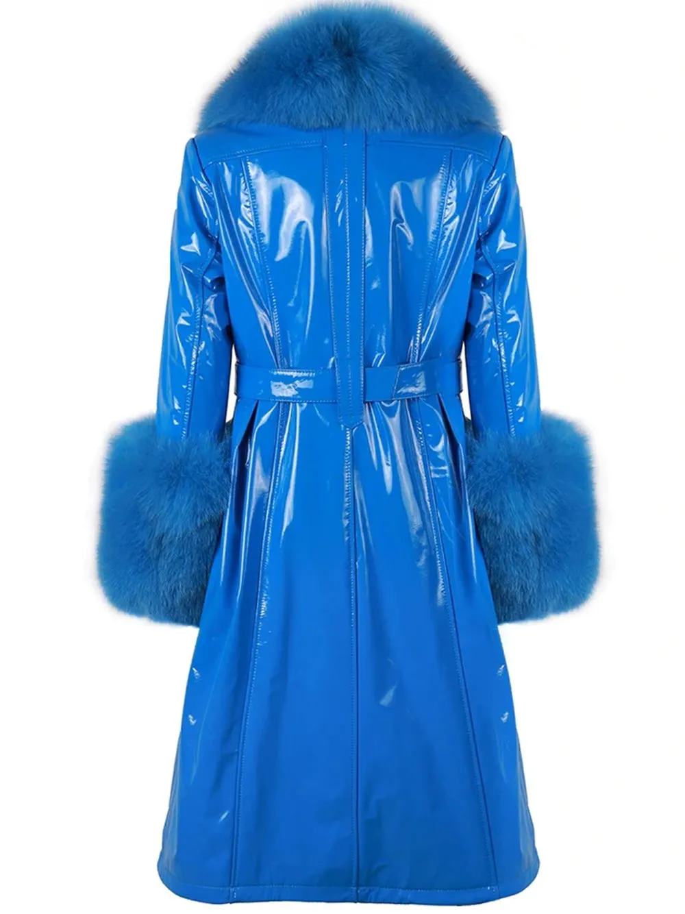 FRANKLIN Fur Foxy Patent Leather Coat