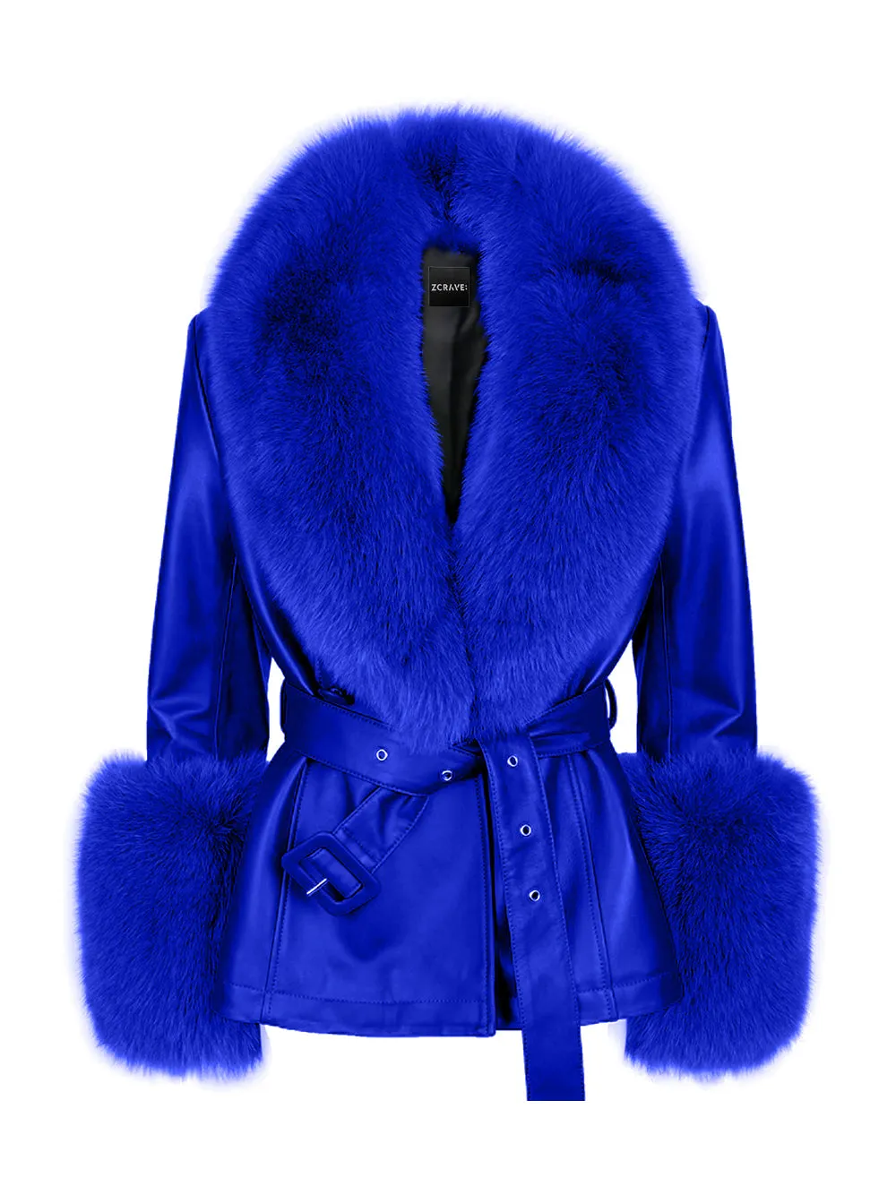 Fur Foxy Leather Short Coat