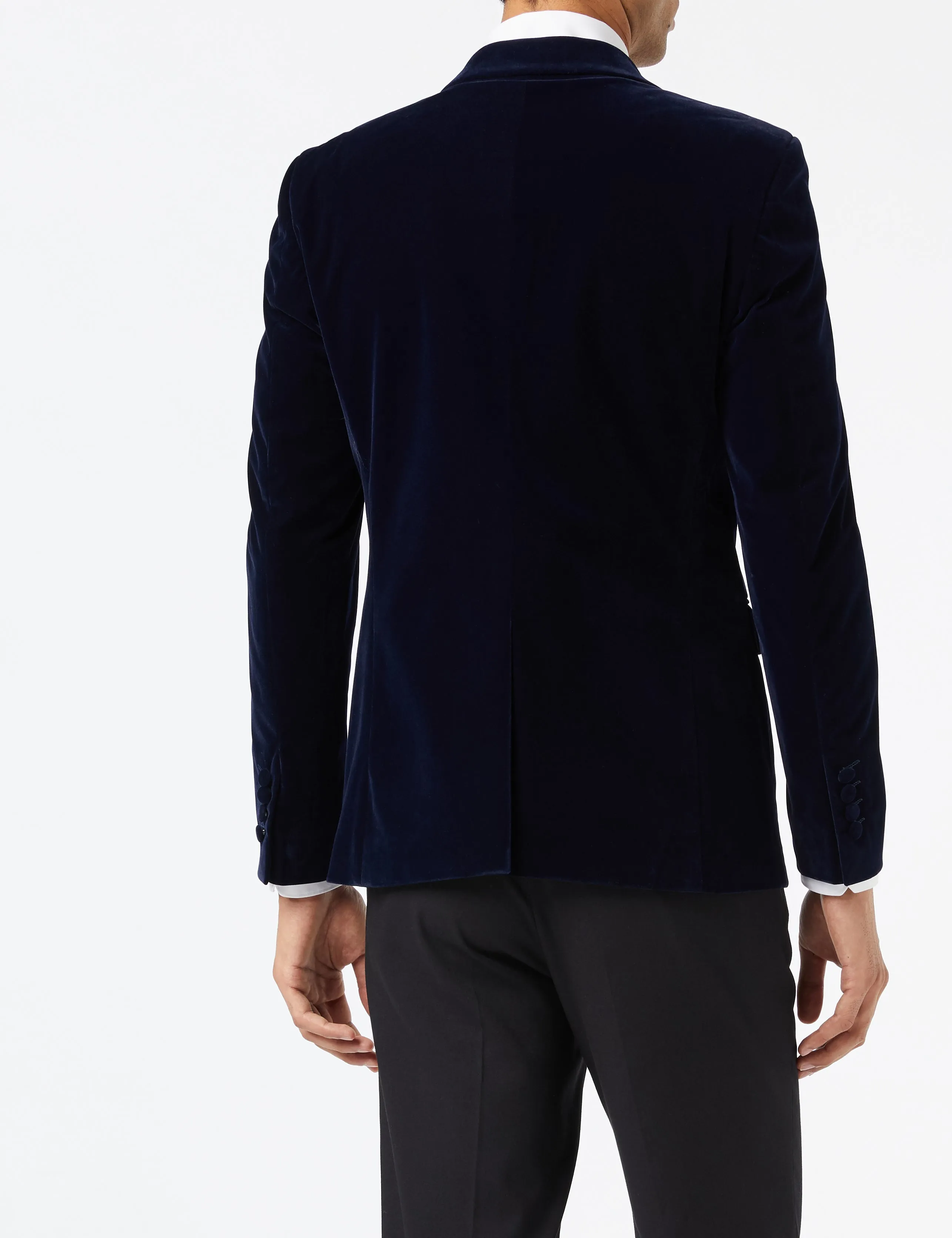 GARY- NAVY VELVET BLAZER