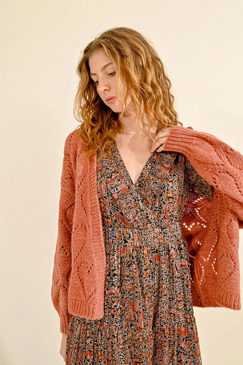 Heart Cardigan - Terracotta