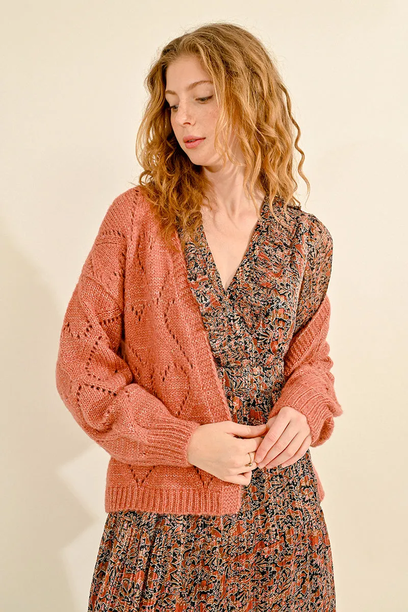 Heart Cardigan - Terracotta