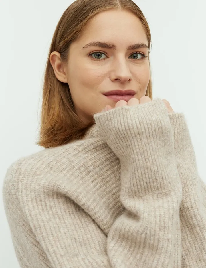 HEVELYN AJAXI-M KNITTED JUMPER | LIGHT TAUPE MELANGE