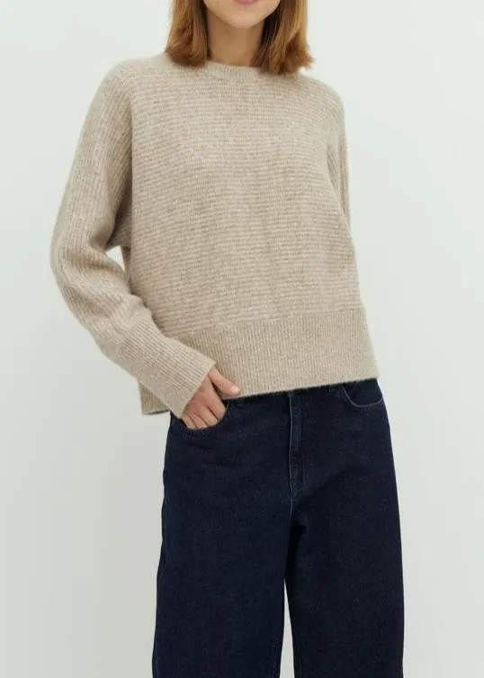 HEVELYN AJAXI-M KNITTED JUMPER | LIGHT TAUPE MELANGE