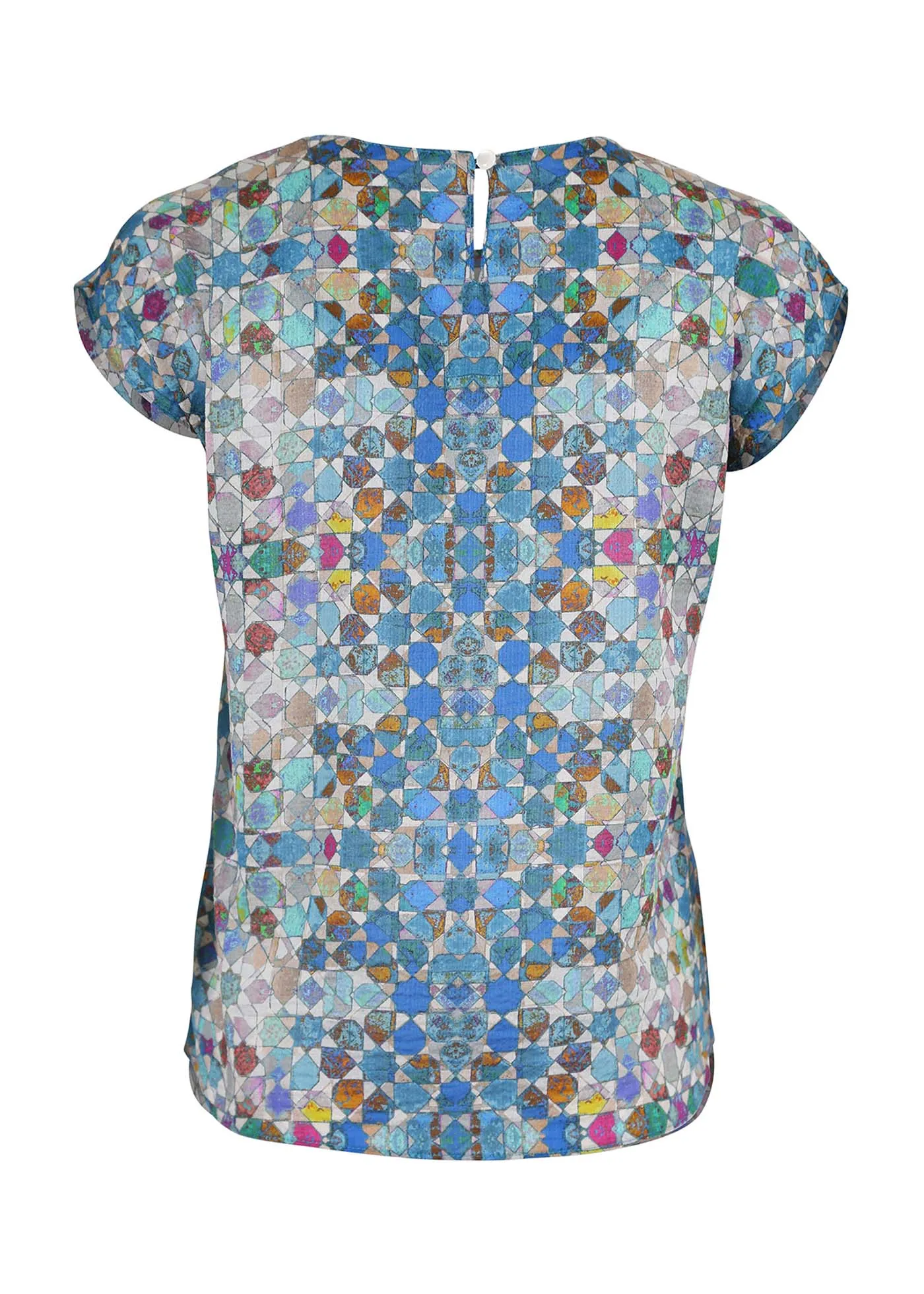 Kaleidoscope Tee Blue in Seersucker