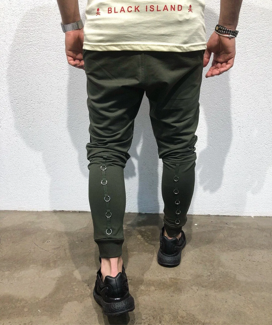 Khaki Ribbons Jogger Pant B124 Streetwear Jogger Pants