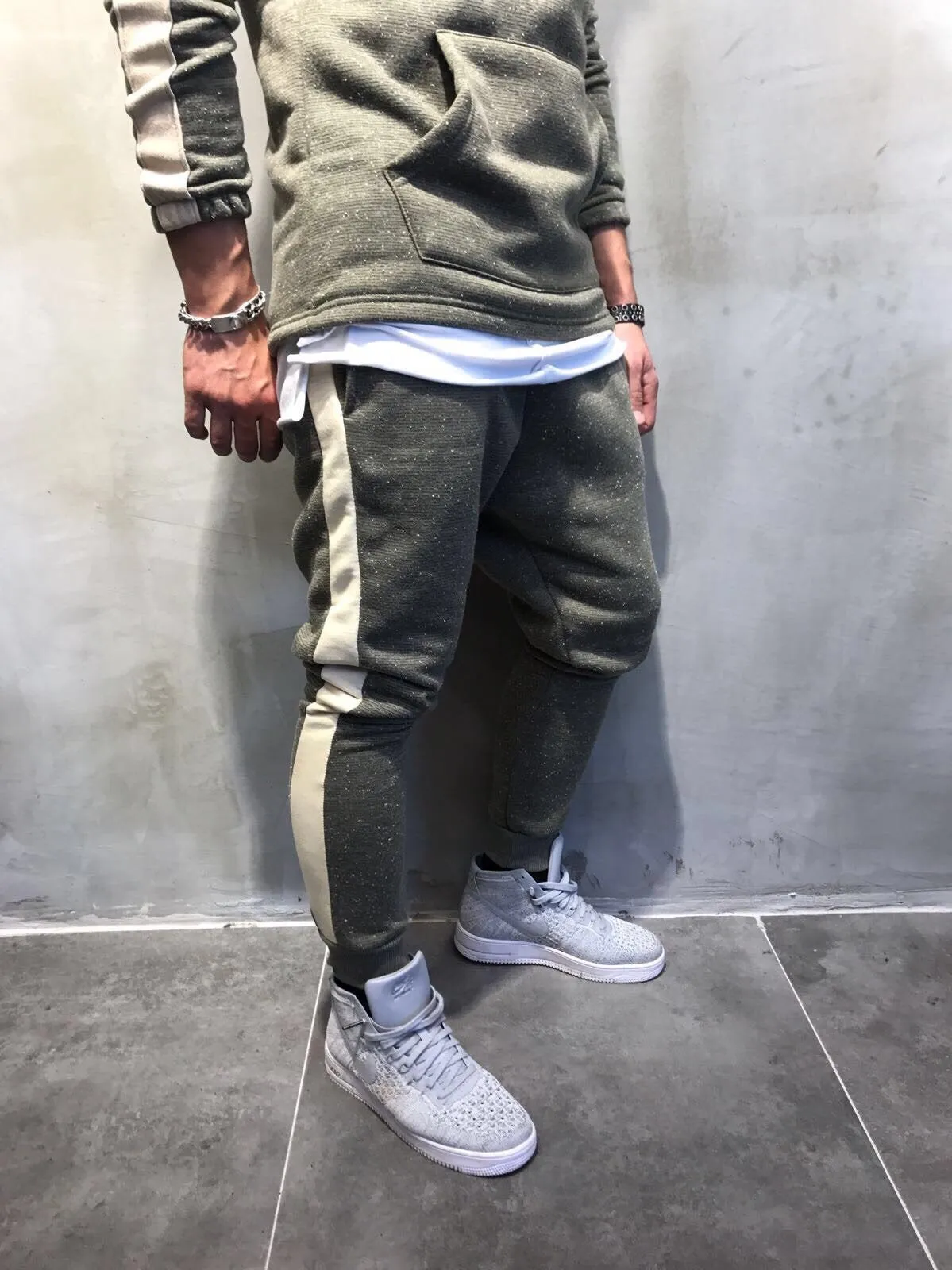 Khaki Side Stripe Jogger Pant SJ215 Streetwear Jogger Pants